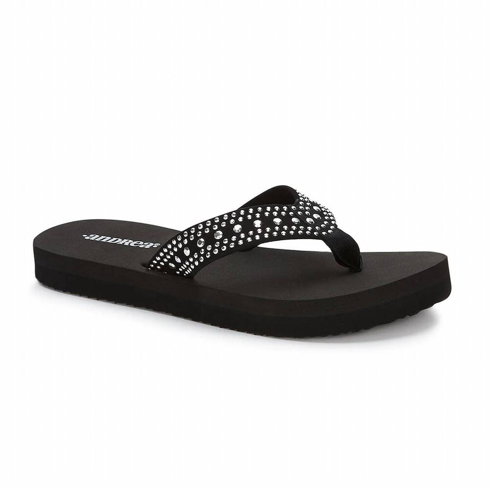 NEW ANDREA women's thong sandals in silver